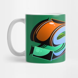 S letter in Orange and green Mug